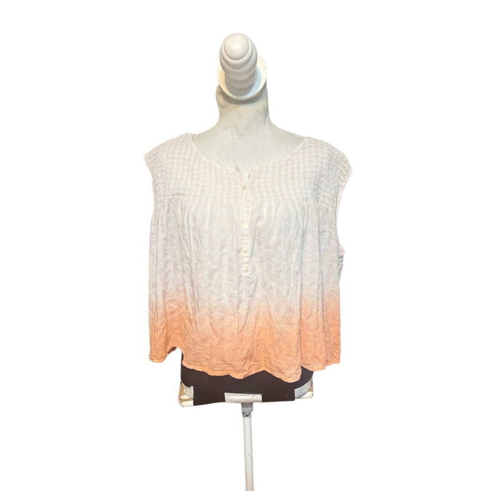 FREE PEOPLE WOMEN'S LITTLE BIT OF SOMETHING OMBRE TOP Size XS Mixed Print